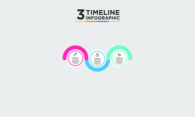 3 timeline step infographic element. Business concept with three options and number, steps or processes. data visualization. Vector illustration.