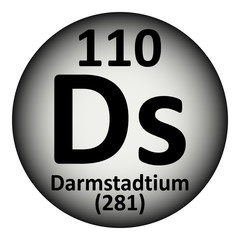 Periodic table element darmstadtium icon.