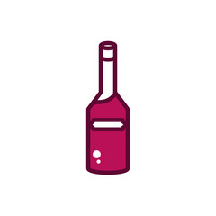 wine bottle liquor celebration drink beverage icon line and filled
