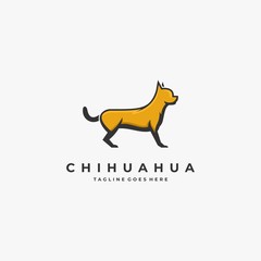 Vector Logo Illustration Chihuahua Pose Mascot Cartoon