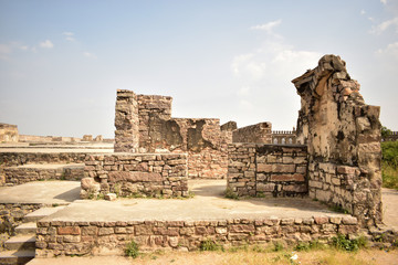  Old Ancient Antique Historical Ruined Architecture of Golconda Fort Walls