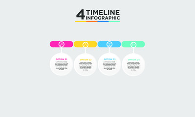4 step timeline infographic element. Business concept with three options and number, steps or processes. data visualization. Vector illustration.