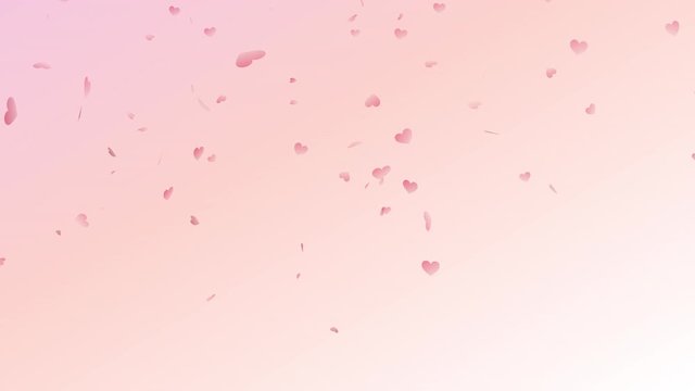 ピンクのハート 吹雪アニメーション