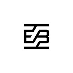 Letter EB initial logo design simple