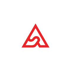 letter AS triangle logo design vector