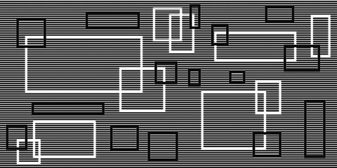 An abstract black and white block shaped background image.