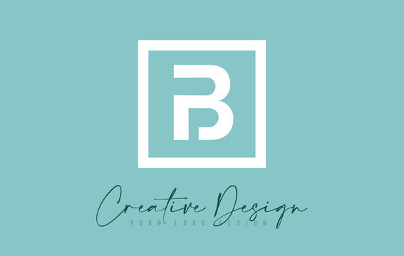 B Letter Icon Design With Creative Modern Look and Teal Background.