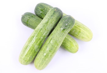 fresh cucumber on white background