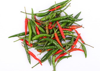 chili on white background