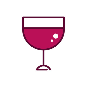 wine glass globet celebration drink beverage icon line and filled