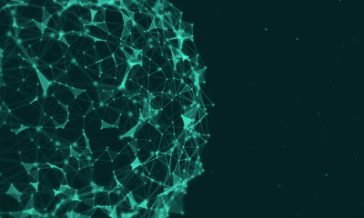 Plexus spherical abstract background.Network technology concepts