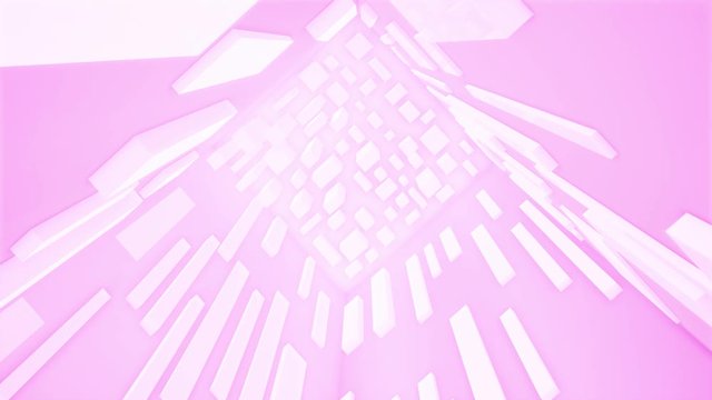 3d render, abstract geometric motion background, light pink neon pattern, modern illumination, 4k animation