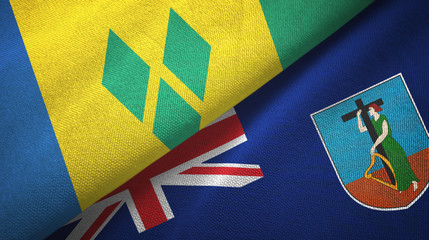 Saint Vincent and the Grenadines and Montserrat two flags