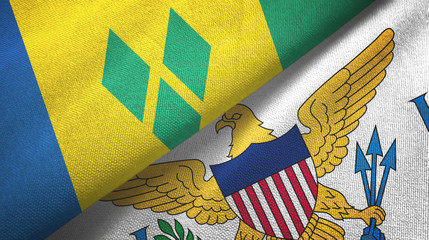 Saint Vincent and the Grenadines and Virgin Islands United States two flags