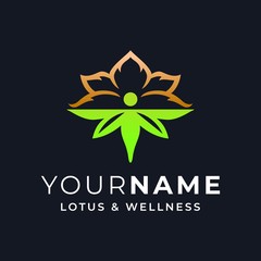 Lotus flower for wellness or spa logo