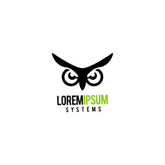 simple owl logo design element template.