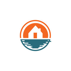 Beach House Logo Design Template