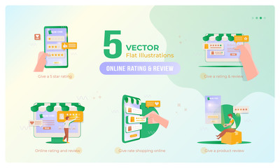 Give online store reviews and ratings on collection sets