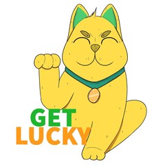 ilustración de un gato de la fortuna