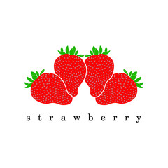 Vector design illustration of a strawberry, ideal for food brands, organic markets, dessert logos, or healthy lifestyle promotions.