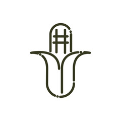 corn cob grain food nature line design