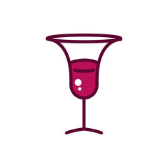 wine glass elegance celebration drink beverage icon line and filled
