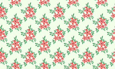 Unique red flower for Christmas, with cute leaf and floral pattern decor.