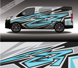 Obraz premium Car wrap decal design vector, custom livery race rally car vehicle sticker and tinting.