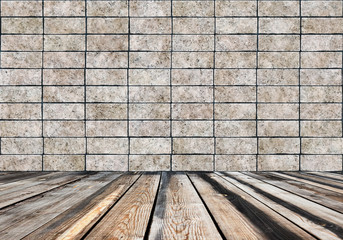 room with brick wall