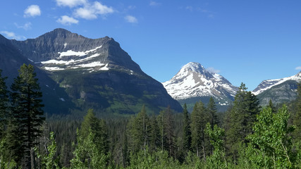 Obraz premium summer day shot of mountains from jackson glacier overlook glacier national park