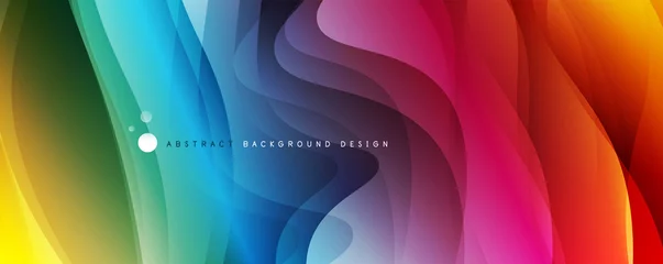 Deurstickers Trendy simple fluid color gradient abstract background with dynamic wave line effect. Vector Illustration For Wallpaper, Banner, Background, Card, Book Illustration, landing page © antishock