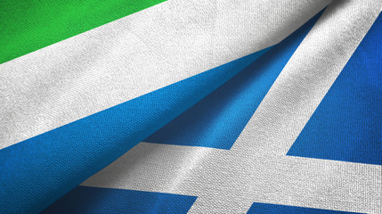 Sierra Leone and Scotland two flags textile cloth, fabric texture