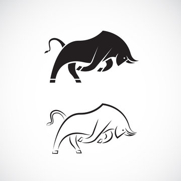 Vector of bull design on white background. Wild Animals. Easy editable layered vector illustration.