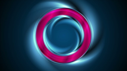 Glowing neon bright ring abstract background