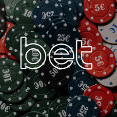 concept of betting. Game chips for gambling poker