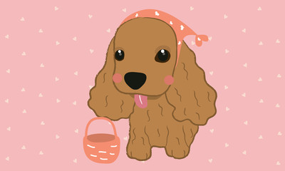 Fototapeta premium cocker spaniel dog cute style cartoon vector