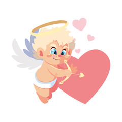 cupid angel aiming an arrow, valentines day