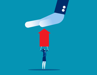 Stop development or growth. Concept business achievement vector illustration, Prohibited