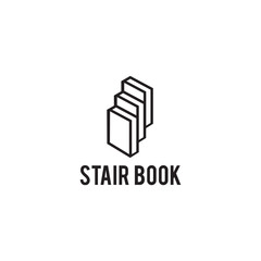 Book stair logo design vector icon