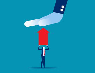 Stop development or growth. Concept business achievement vector illustration, Prohibited