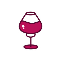 wine glass celebration drink beverage icon line and filled