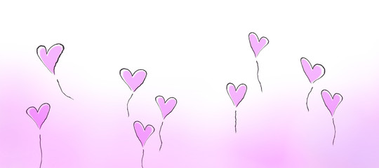 Heart dance background material. ハート舞う背景素材