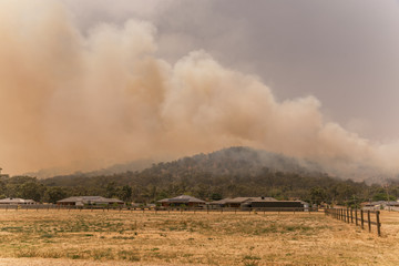 Balmattum Hill on fire near Euroa, North East Victoria January 2020
