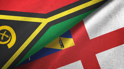 Vanuatu and Herm two flags textile cloth, fabric texture