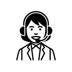 Call center operator. woman in headset. Vector illustration.