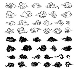 中国　雲　イラスト