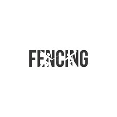 Fencing Sport logo design vector