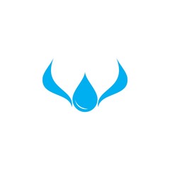 W letter with water drop logo design vector