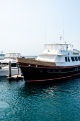 Tourists enjoying their holidays at dockside near Nelson Bay