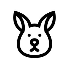 china new year related rabbit face vector in lineal style